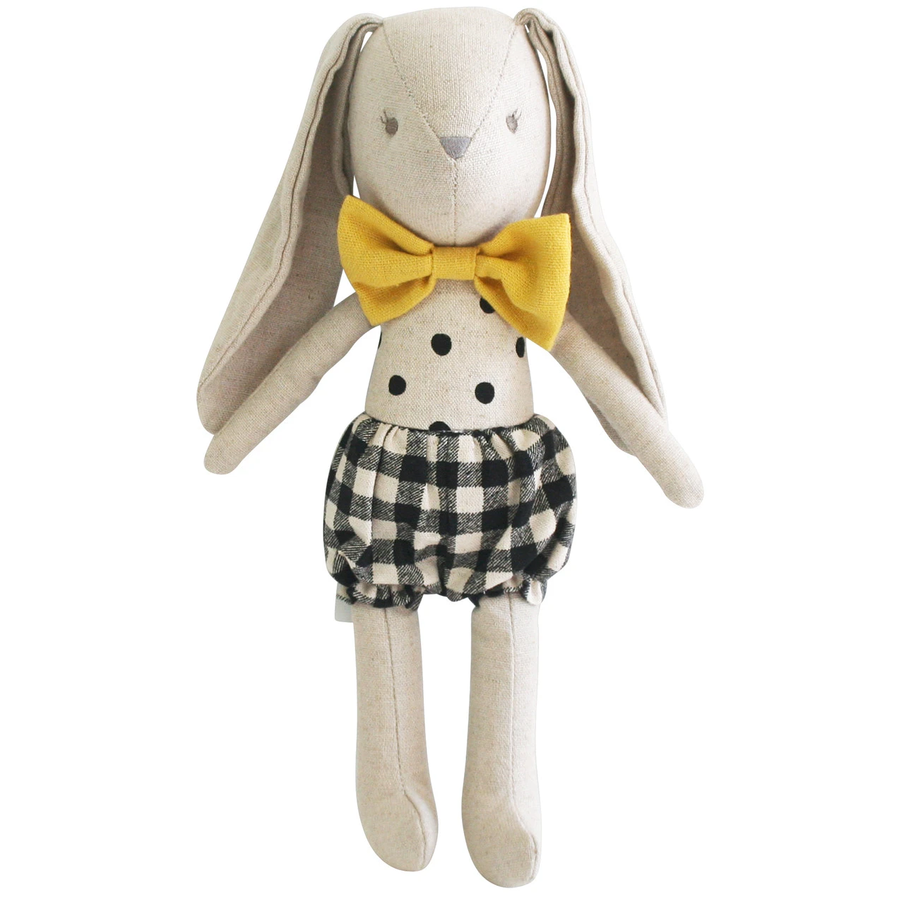 Alimrose Baby Boy Bunny 26cm Black Check 3 Alimrose Baby Boy Bunny 26cm Black Check