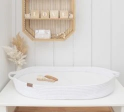 Living Textiles Changing Basket -Finest Baby Products Living Textiles Changing Basket White 2