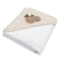 Living Textiles Hooded Towel Happy Sloth