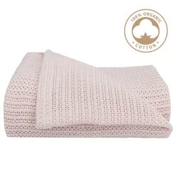 Living Textiles Organic Bassinet Cellular Blanket Pink