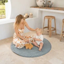 Outlookbaby Linen Play Mat With Waterproof Backing Large -Finest Baby Products Outlookbaby Linen Play Mat with Waterproof Backing Large Sage