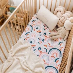 Snuggle Hunny Kids Fitted Cot Sheet Rainbow Baby