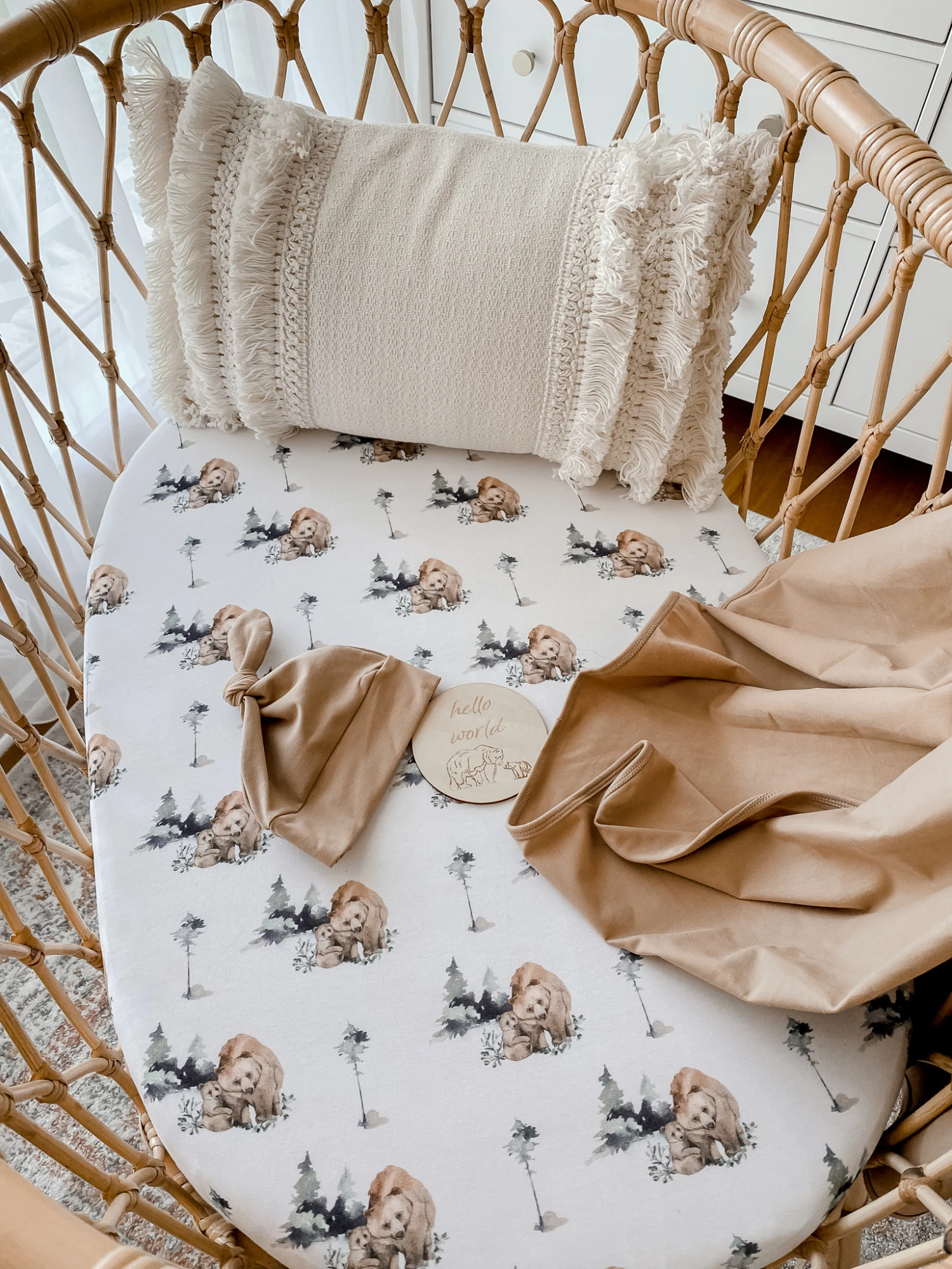 Snuggly Jacks Fitted Bassinet Sheet Grizzly 4 Snuggly Jacks Fitted Bassinet Sheet Grizzly - Image 2