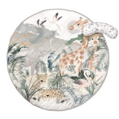 Mister Fly Water Resistant Playmat & Tummy Time Pillow Safari